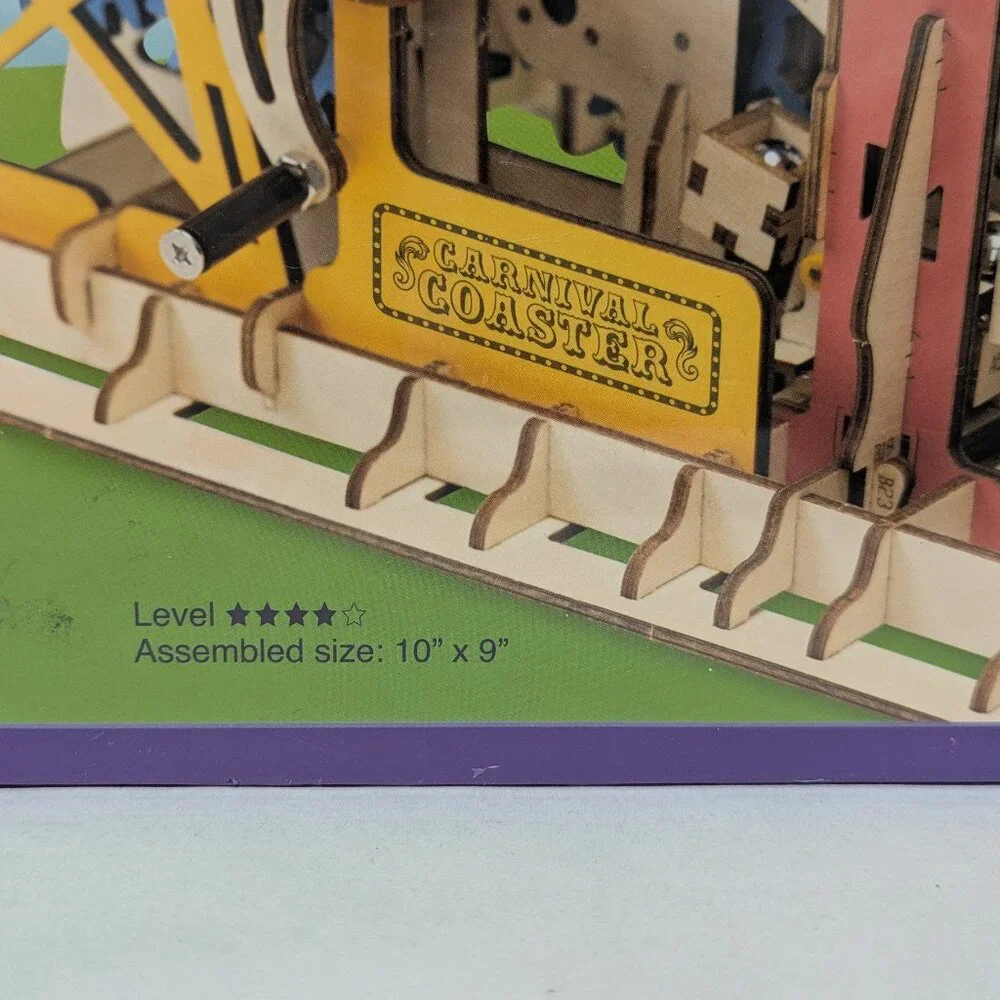 NWT! Gearjits Carnival Marble Coaster 3D Wooden Puzzle by MindWare